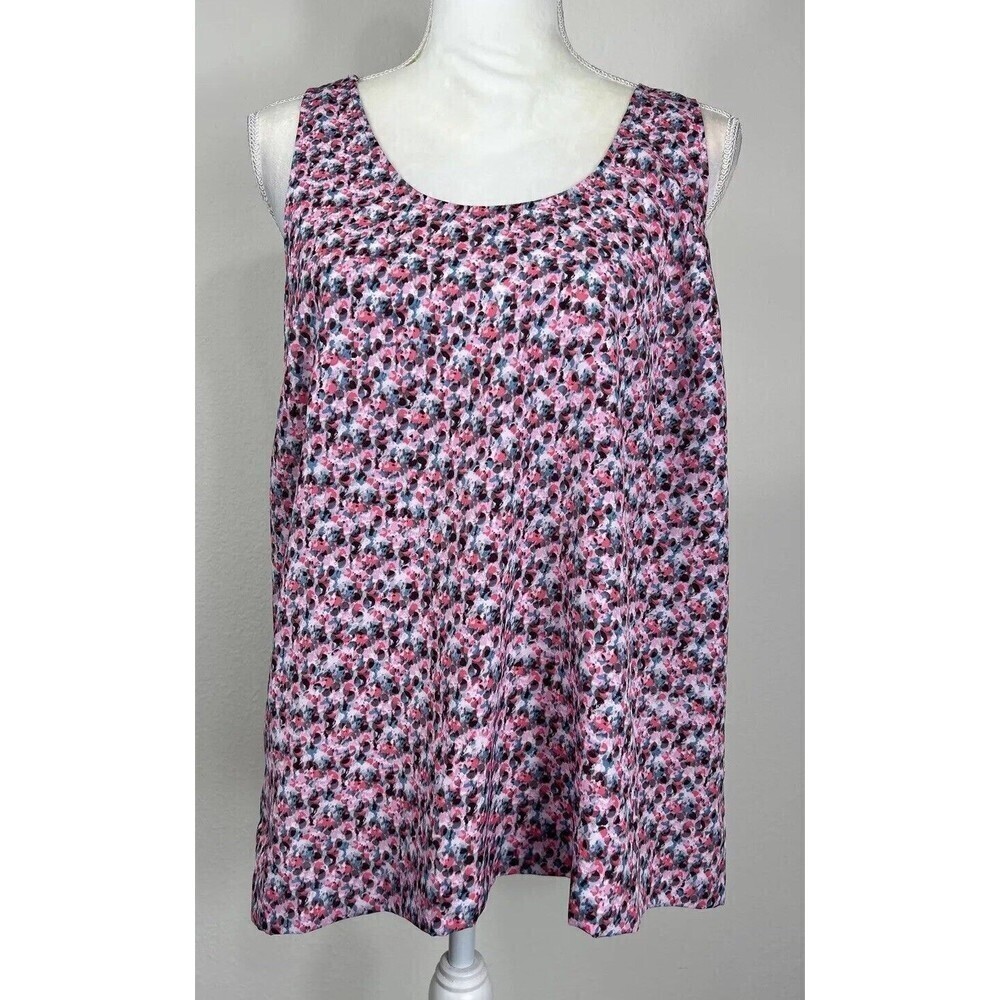 J. Crew Twisted Back Cami/Tank Top Pink & Blue Floral  Size 14 Boho Summer
